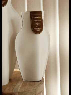 White Leather Vase - New